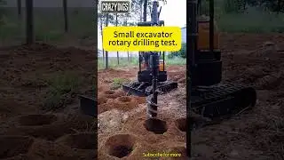 Mini Excavator Rotary Drilling Test &ndash; Power & Precision in Action! #excavator