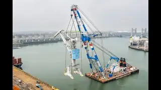Loading, transportation and unloading 2 TAKRAF cranes, Rotterdam