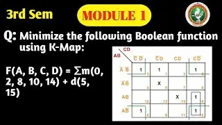 VTU | 4-Variable K-Map with Don&rsquo;t Care | DDCO | Module 1 | Boolean Function Minimization | BCS302