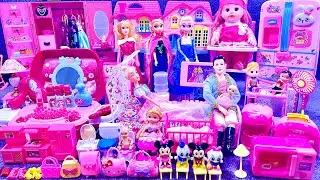19 Minutes Satisfying with Unboxing Pink Princess House Toys Play Set Review Toys ASMR (no music)