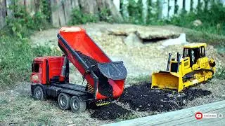 RC Excavator, Bulldozer, RC Truck land prepping #rcconstruction  #toys #tinylandsrc