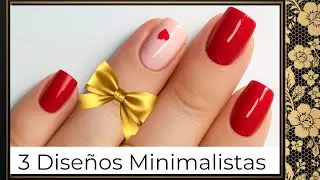 3 Dise&ntilde;os Minimalistas de U&ntilde;as Cortas con Corazones| Nail Art F&aacute;cil 