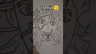 How to draw Douma in 10sec, 10min, 10hrs #shorts #demonslayer