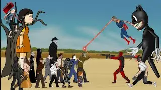 Animation:- battel of horror, slashers, creepy character|| cartoon cat, jason, michael, Freddy,chai
