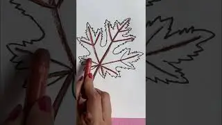 Maple Leaf Drawing | Oil Pastel | Very Easy #shorts #creative #satisfying #art #drawing #diy #viral