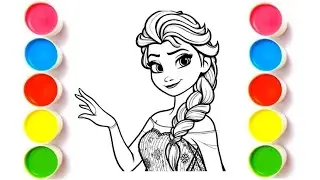 How to Draw Elsa from Frozen | Beautiful Princess Drawing | Frozen Coloring Pages | Elsa Drawing 