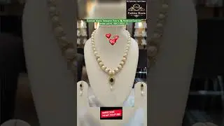 Attractive Plain White Button Pearl Necklace II Gorgeous 1 Line Button Pearls Set