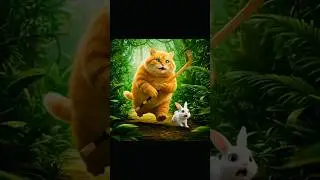 Crying Bunny Begs for Help as Cat Hunts with a Hockey Stick!