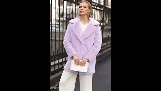 Lilac VEGAN Faux Fur Coat for Women, Short Vegan Fur Coat