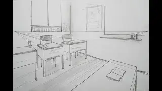 How To Draw Classroom in 2 Point Perspective