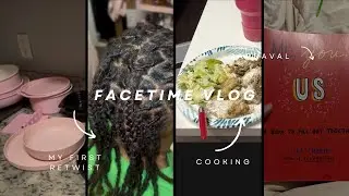 facetime vlog || cooking, my first retwist, still snowed in