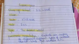 lesson plan format/EVs lesson plan/ science lesson plan /  The animal world