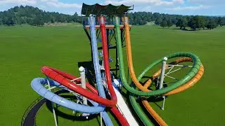 Aqua Loop Waterslide Tower - All Onrides | Planet Coaster 2 (made by WhatZzFace) [POV]