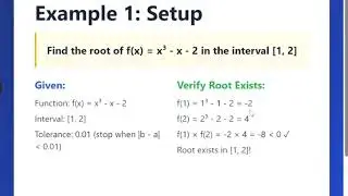 Bisection method example