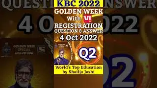 4 October : KBC Golden Week with Vi - Registration Question 2|Golden Week Registrations #shorts