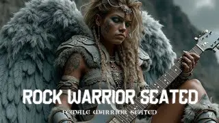 Female Warrior Guitar Hero Fantasy Metal Queen Electric Guitar Power Illustration