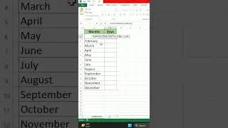 Month Formula #excel #exceltips