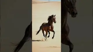 horse running on sand #horse #ai #animal #dreamscreenai