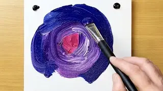 How to Draw a Couple under the Moonlight / Acrylic Painting for Beginners