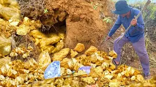 Amazing Found Gold Diamond Pearls Gold Under stone by a gold expert man