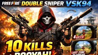 BR Rank Double Sniper VSK94 Gameplay | 10 Kills BOOYAH | Free Fire Ranked Match