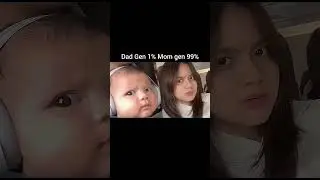 Dad Gen 1% Mom gen 99% 😂🎀 #funny #cutebaby #baby #crazy 