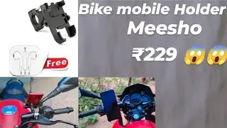 Bike Mobile Holder ₹229 😱😱😱 free ear phone #viral #bike #meesho