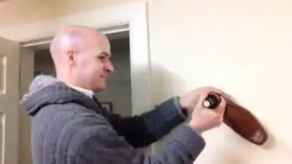Open a wine bottle with a shoe