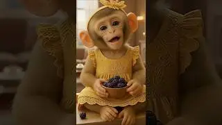 Little Miss Munchkin eating blackberry...😃🥰 #babymonkey #funny #explore #comedy #love #trending