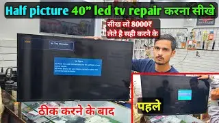 half picture problem LED TV repair | Samsung LED TV half picture problem panel repair