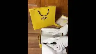 Unboxing FENDI Baguette Brown fabric bag