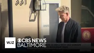 Celebrity chef Gordon Ramsay filming show at Maryland restaurant