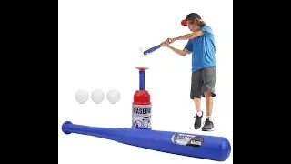 Children&rsquo;s Automatic Ball Launcher Super Baseball Set &ndash; Extendable Bat, 3 Balls, Launcher &ndash; Ages 5+