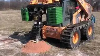 Harleman Mfg. Ground Force model 3305 auger drive drilling in solid rock.