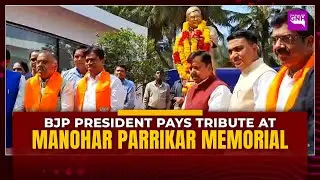 BJP President Visits late CM's Memorial at Miramar