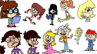 How to draw The Loud House Family siblings