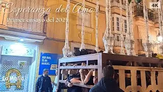 [4K] Primer ensayo de cargadores del palio de la Esperanza del Amor (Cádiz, 2025)