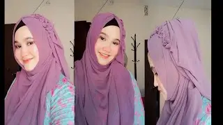 easy floral hijab tutorial for wedding or party/Flower hijab style/full coverage Floral hijab style