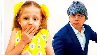 Nastya e pai finge ser professora e aluno, V&iacute;deos Educativo Infantil