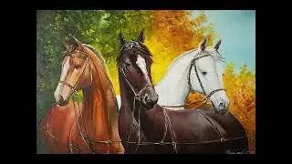 Wall Art of Horses | Serene Still Visual by WallWhisper Digital Art