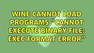 Wine cannot load programs 