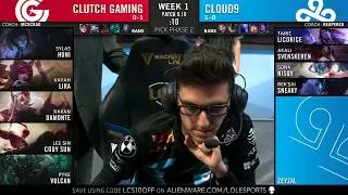 CG vs C9   Highlights LCS Summer 2019 W1D2 Clutch Gaming vs Cloud 9