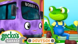 Bobby der Bus F&auml;hrt Elektrisch | 60-min&uuml;tige Zusammenstellung｜Geckos Garage Deutsch f&uuml;r Kinder 🦎🛠️