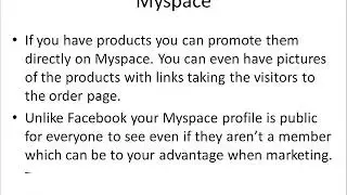 Myspace business marketing