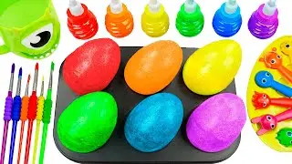 Satisfying Video | How To Make Funny Blue Slime Bathtub 6 Color Magic SPRUNKI Cnady Mixin Sound ASMR