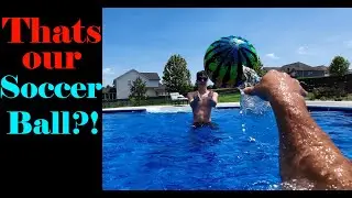 Pool Games: Water Soccer with Watermelon Ball!