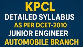 KPCL   Detailed Syllabus AUTOMOBILE JUNIOR ENGINEER
