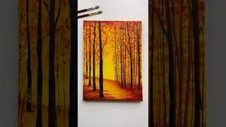 Autumn Path 🍁🍂 #acrylicpainting #canvas #autumn