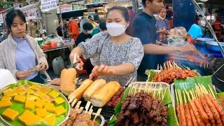 Cambodian street food 2023 | Yummy Khmer Dessert, Beef Skewer, Spider squid & Fried Rice & More