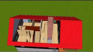 3d Log cabin